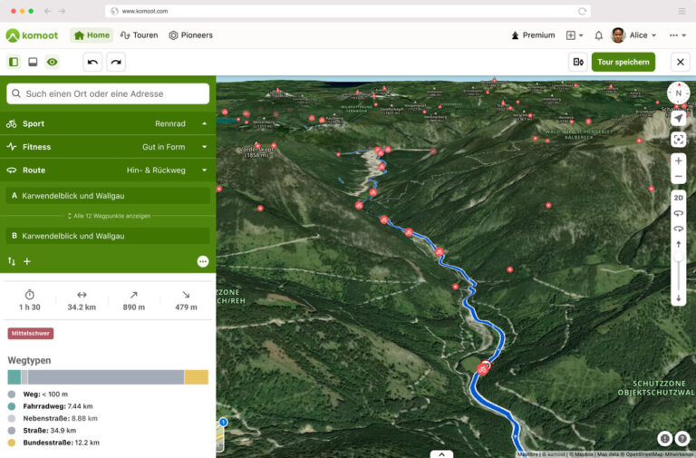 Wandern mit Komoot